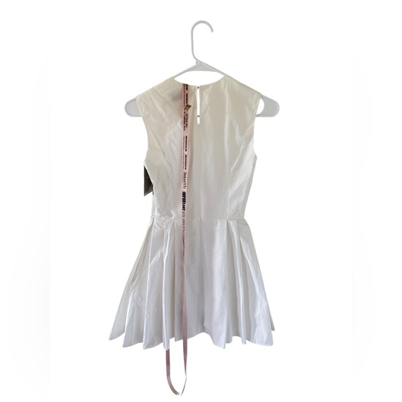 House of CB NEW CLARETTA White Pleated Cotton Mini Dress - Picture 7 of 10